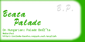 beata palade business card